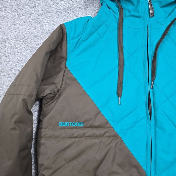 Burton Jacket Womens Medium Brown Teal The White Collection Snowboarding READ - Picture 3 of 16
